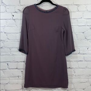 Purple Criss Cross A-line dress,beaded dress small